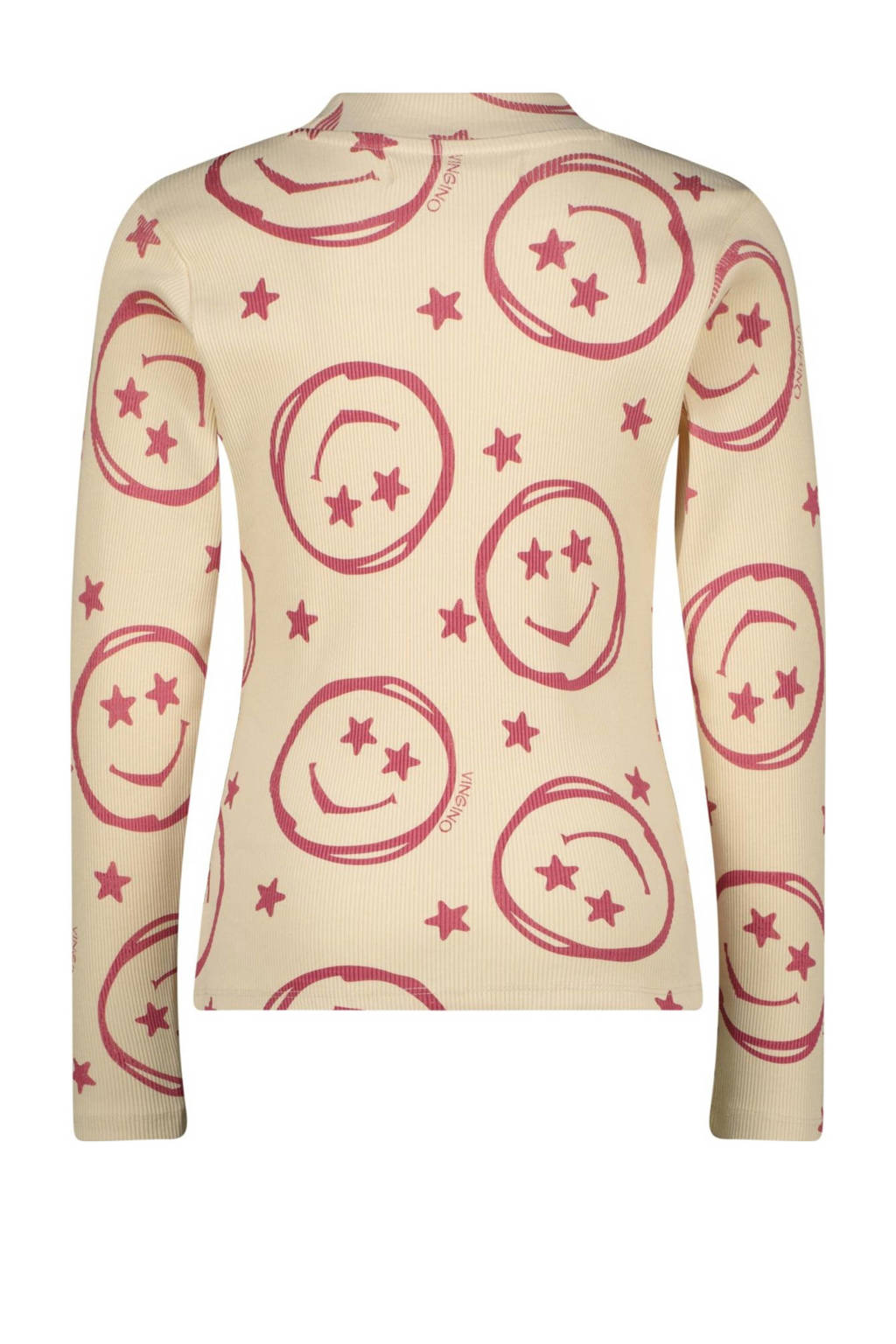 Vingino longsleeve Jaime met all over print beige/roze