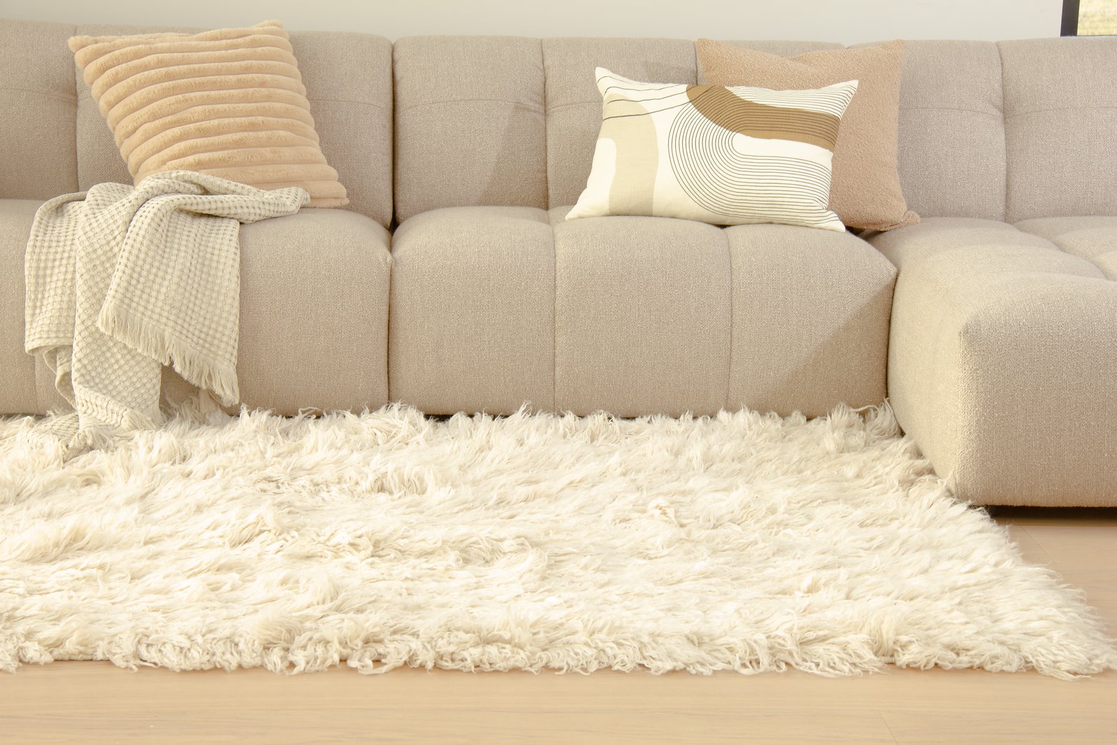 Todi gulvteppe 200x290 Offwhite 5cm Håndvevet New Zeland ull