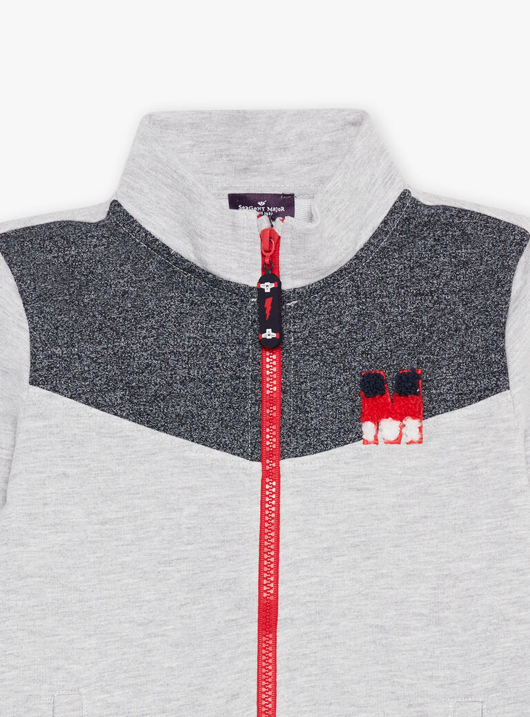 Haut de jogging gris souris à broderie M