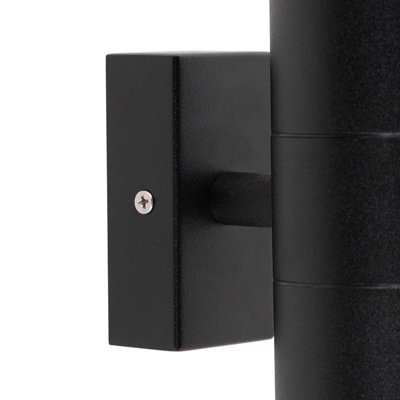 Set van 2 buitenwandlampen zwart IP44 - Duo