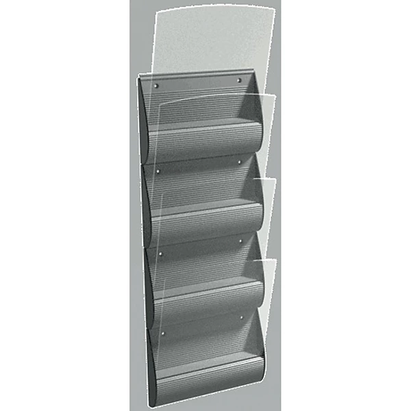 Paperflow Présentoir mural Grale 4 cases A4 - Gris
