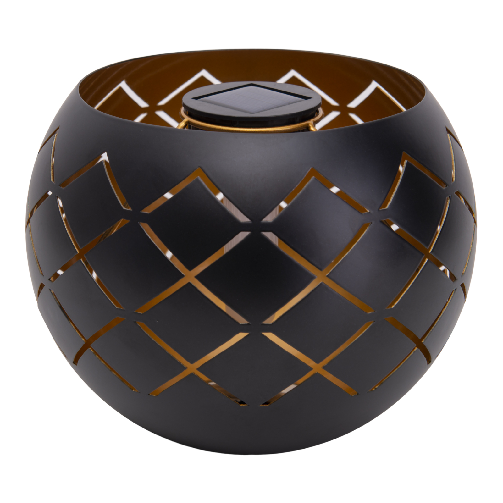 LED-Solarleuchte BOWL - schwarz-goldfarben - Ø 20 cm