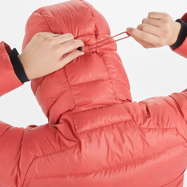 OUTLINE MID DOWN  Daunenjacke mit Kapuze Damen MineralRed