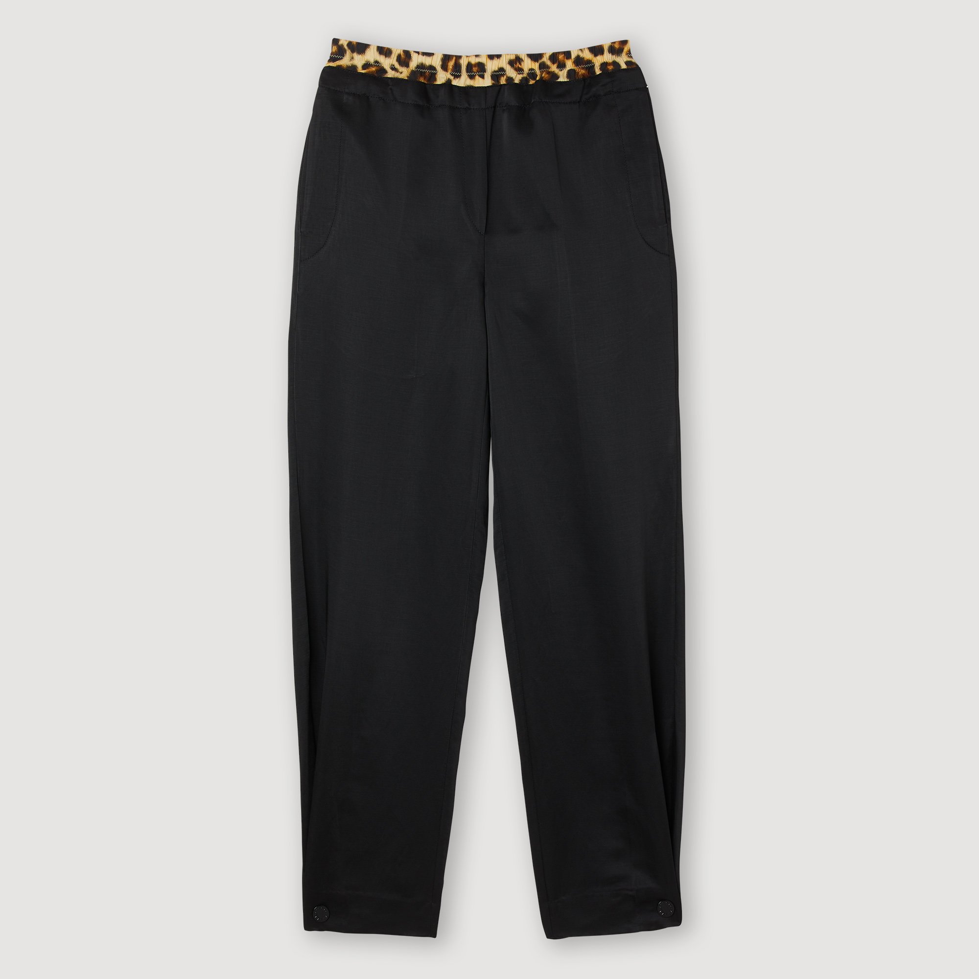 Pantalon á double ceinture leopard