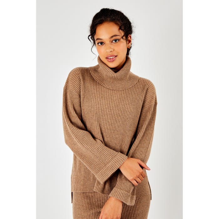 Veritas-Loungewear trui ribbel rolkraag