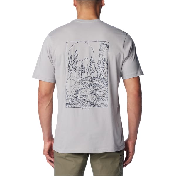 T-shirt COLUMBIA ROCKAWAY RIVER BACK GRAPHIC SHORT SLEEVE TEE COLUMBIA GREY/ROCKY ROAD