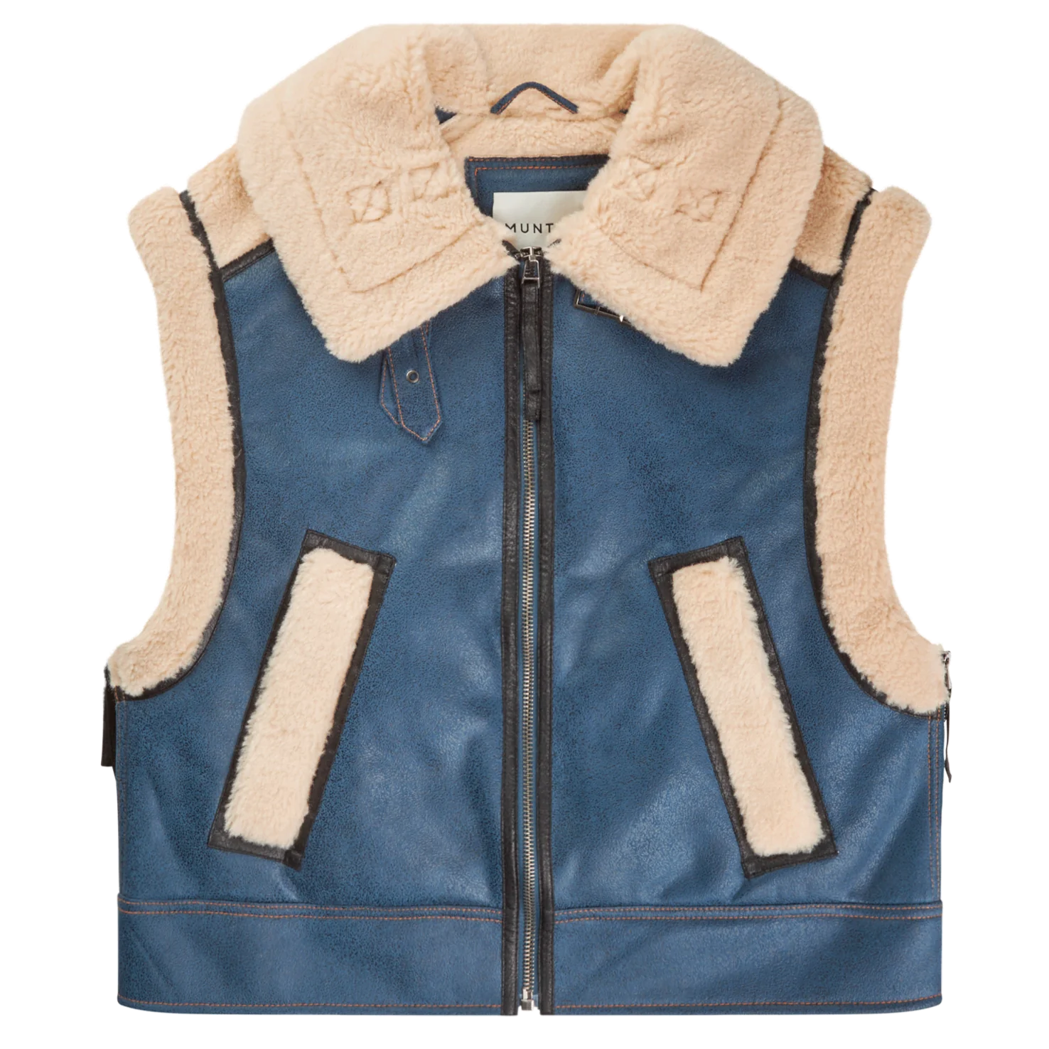 MUNTHE  Tuppa vest - blå/creme