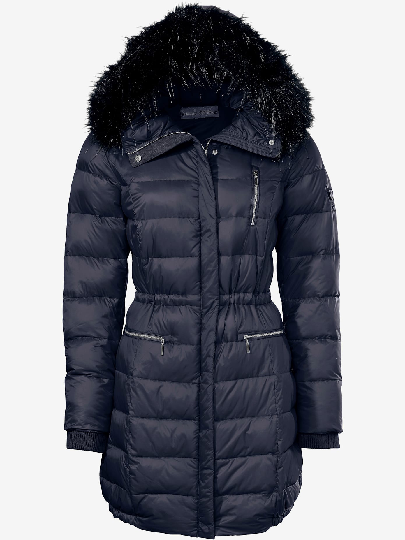 Parka imitation fourrure amovible sur capuche amovible