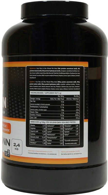 QWIN - 100% Whey Protein - Aardbei - 2400 gr
