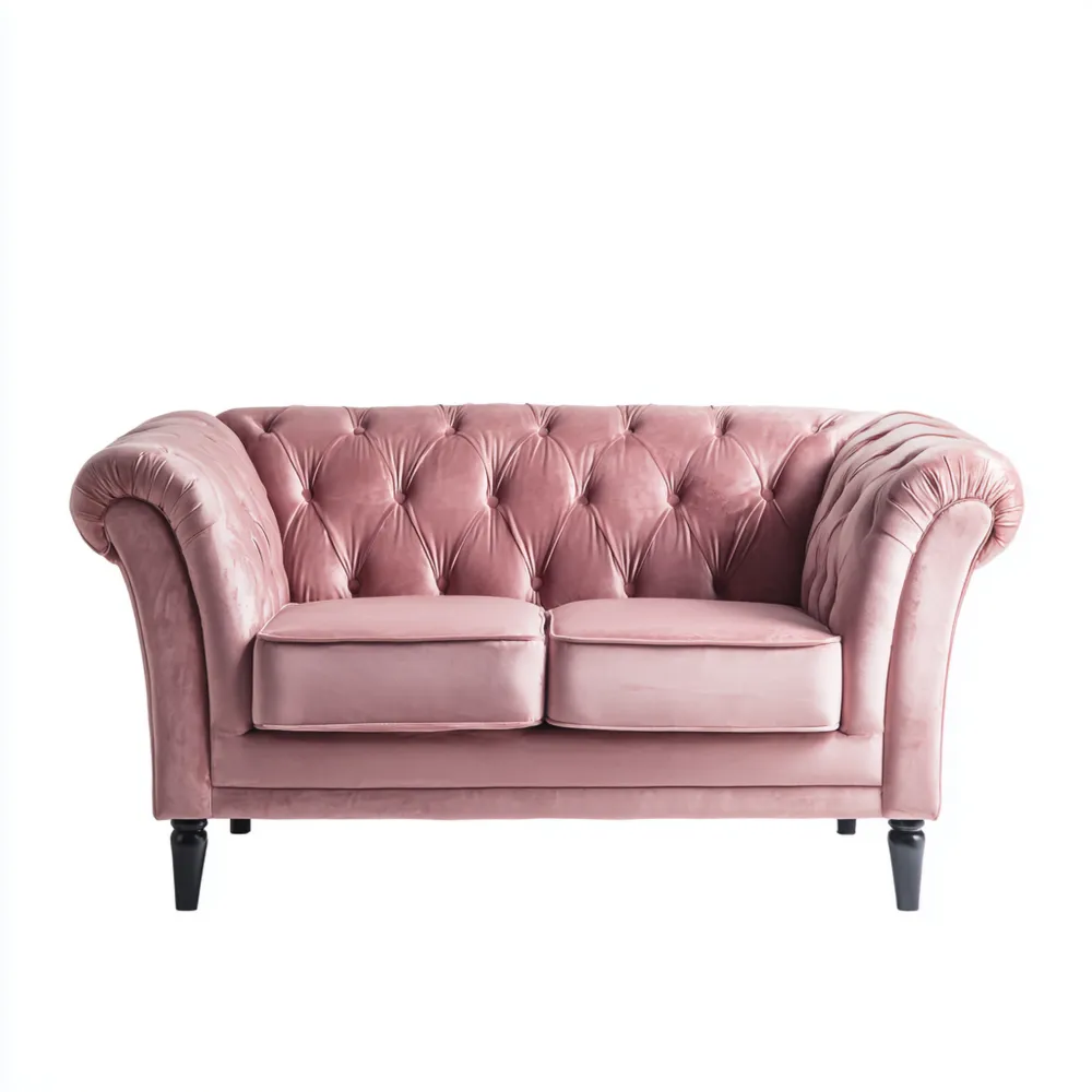 2-Sitzer-Sofa Samt 145x90x75 cm - Rosa - Klassisches Design
