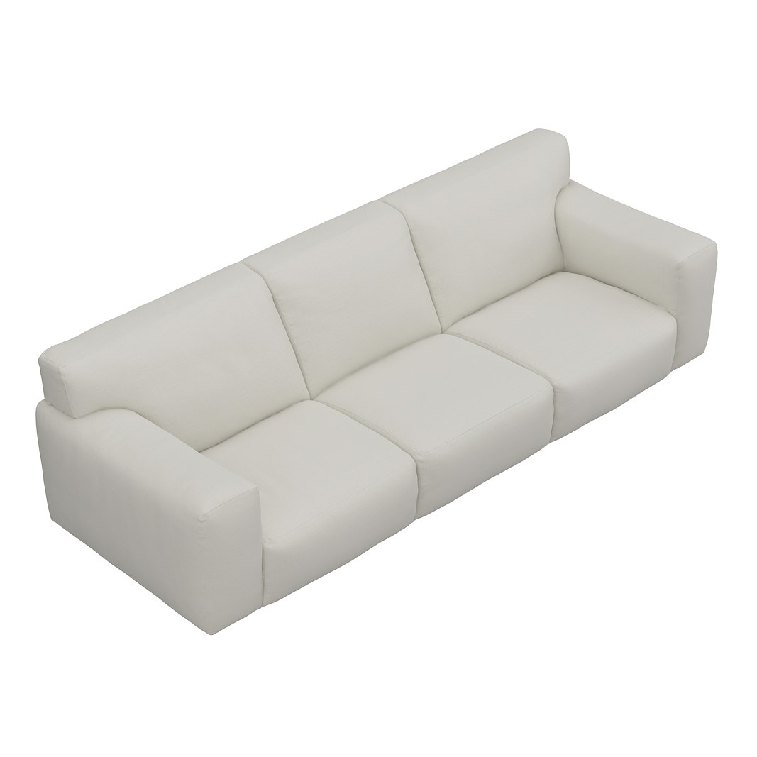 Vesta 4-seter I Tekstil Cortina White, standardsøm, sort metallben 10 cm, Comfort CM