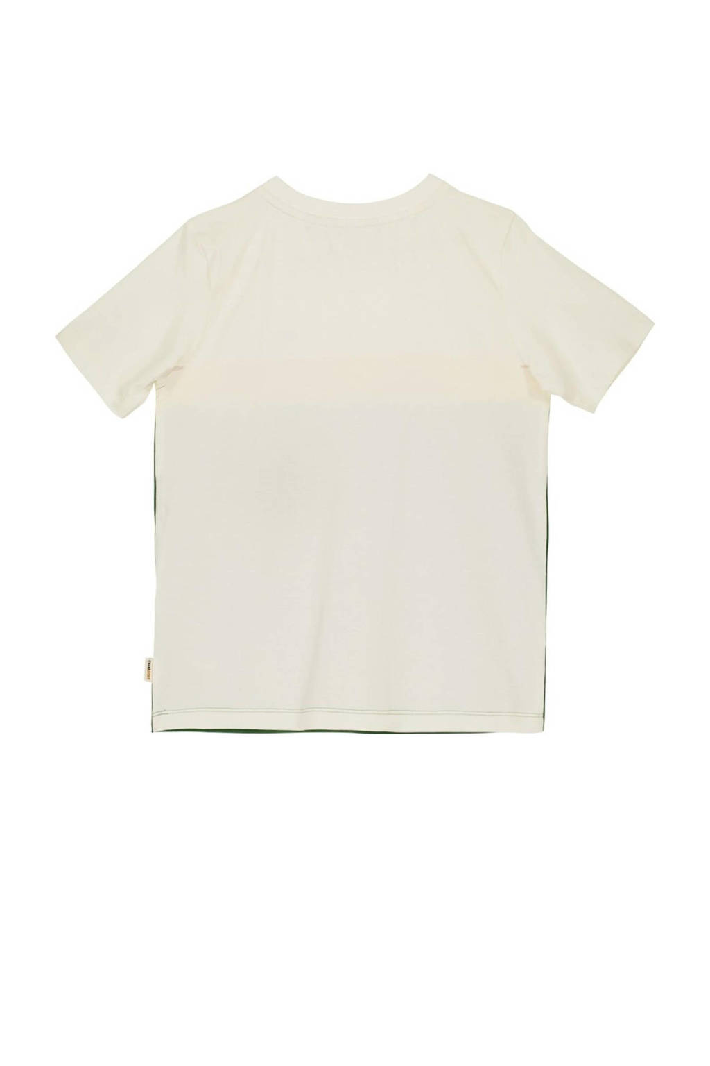 Moodstreet T-shirt groen/offwhite/geel