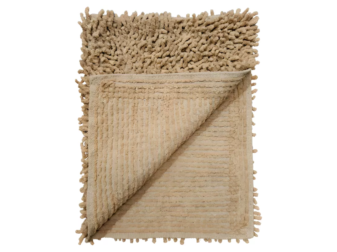 Tapis de salle de bain 40 x 60 cm en coton chenille beige - NAPOLEON