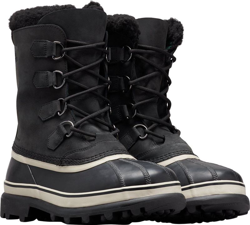 Sorel - Caribou Wp - Winterlaarzen - Zwart/Dark Stone - Nubuckleer/Rubber