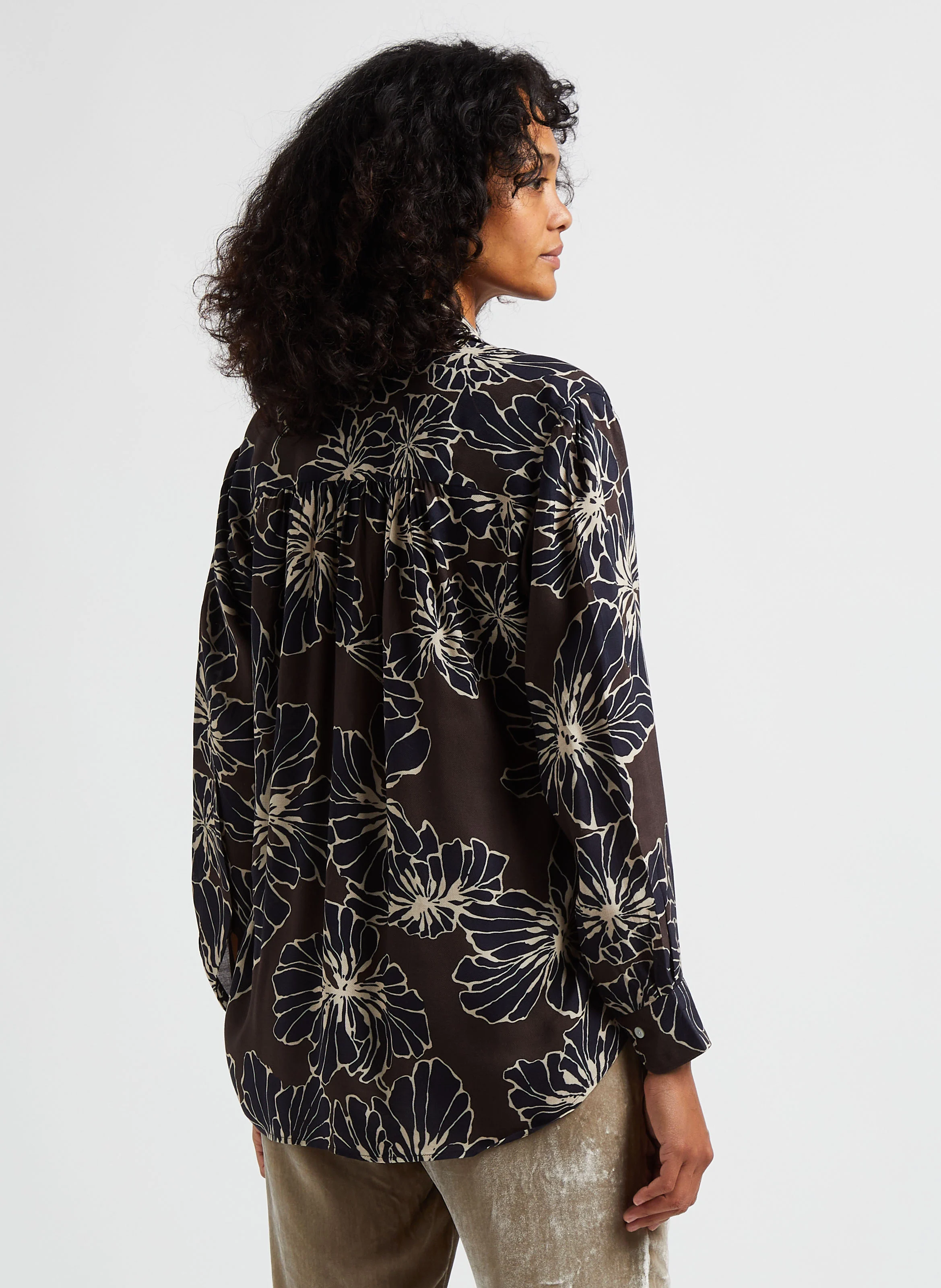 COLIA - Chemise col classique imprimé floral| Marron