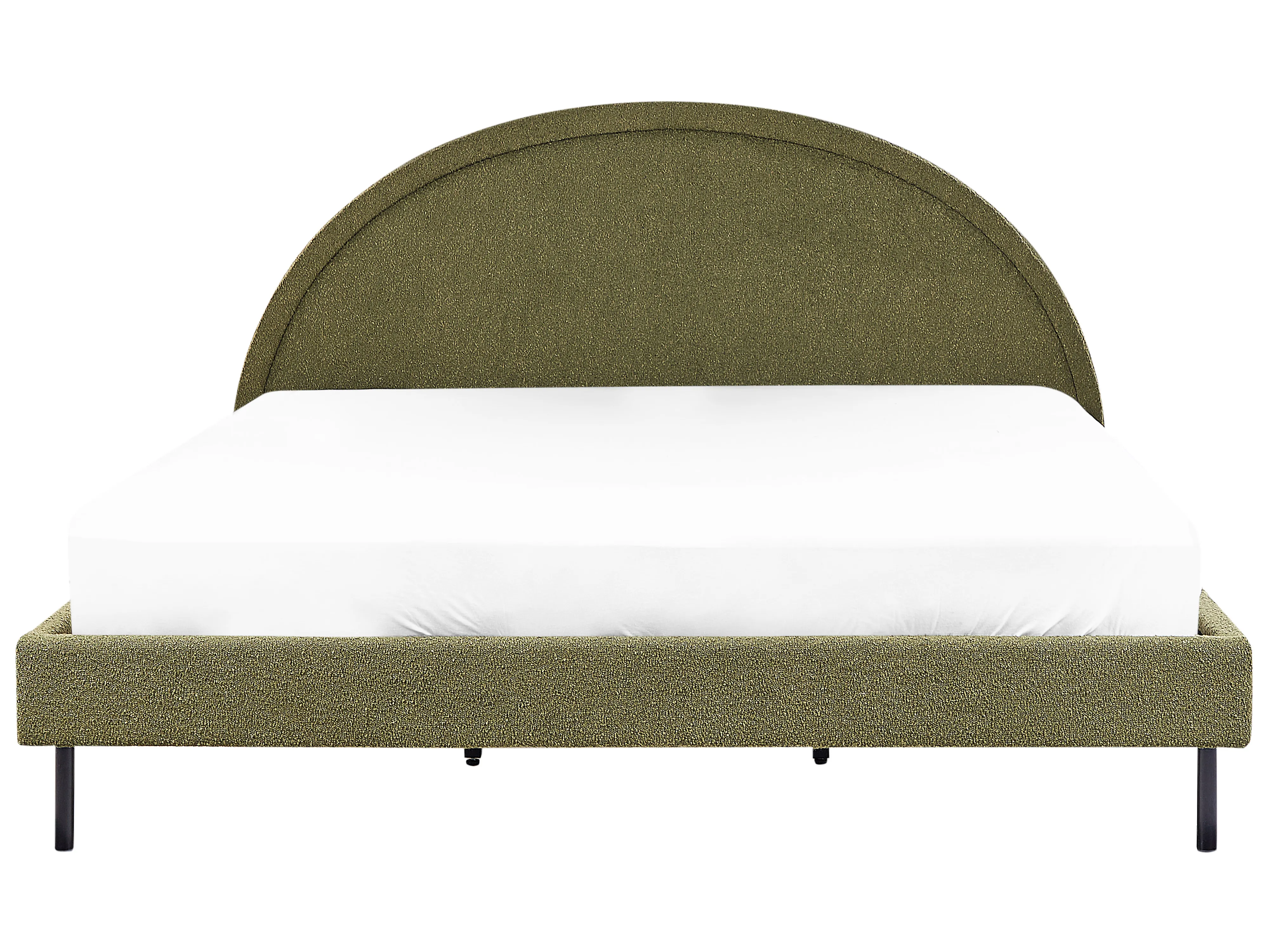Bed Bouclé MARGUT 180 x 200 cm Olijfgroen