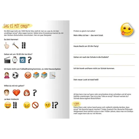 ars Edition emoji Stickerheft mit vielen Rätseln