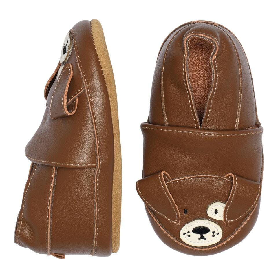 Dog Leather Slippers cocoa brown - MP - Rumpetroll