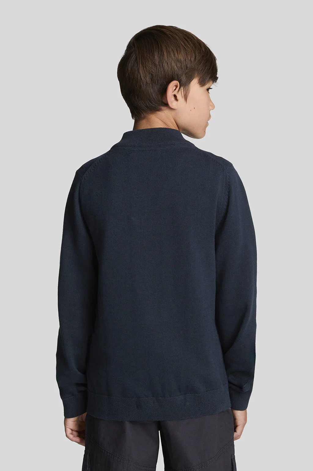 Lyle & Scott trui donkerblauw fijn gebreid