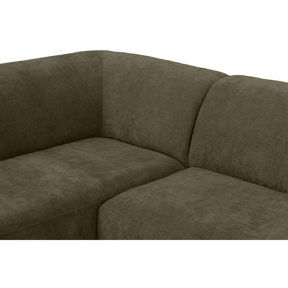 Hoekbank Luna links - stof Rebel - groen