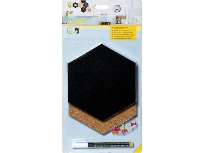 Securit Comboboard Silhouette Hexagon 7Stk.   Kreidetafel, Kreidetafel