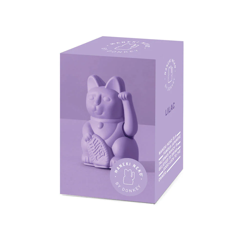 Donkey  Maneki-Neko kat, mini - lilla