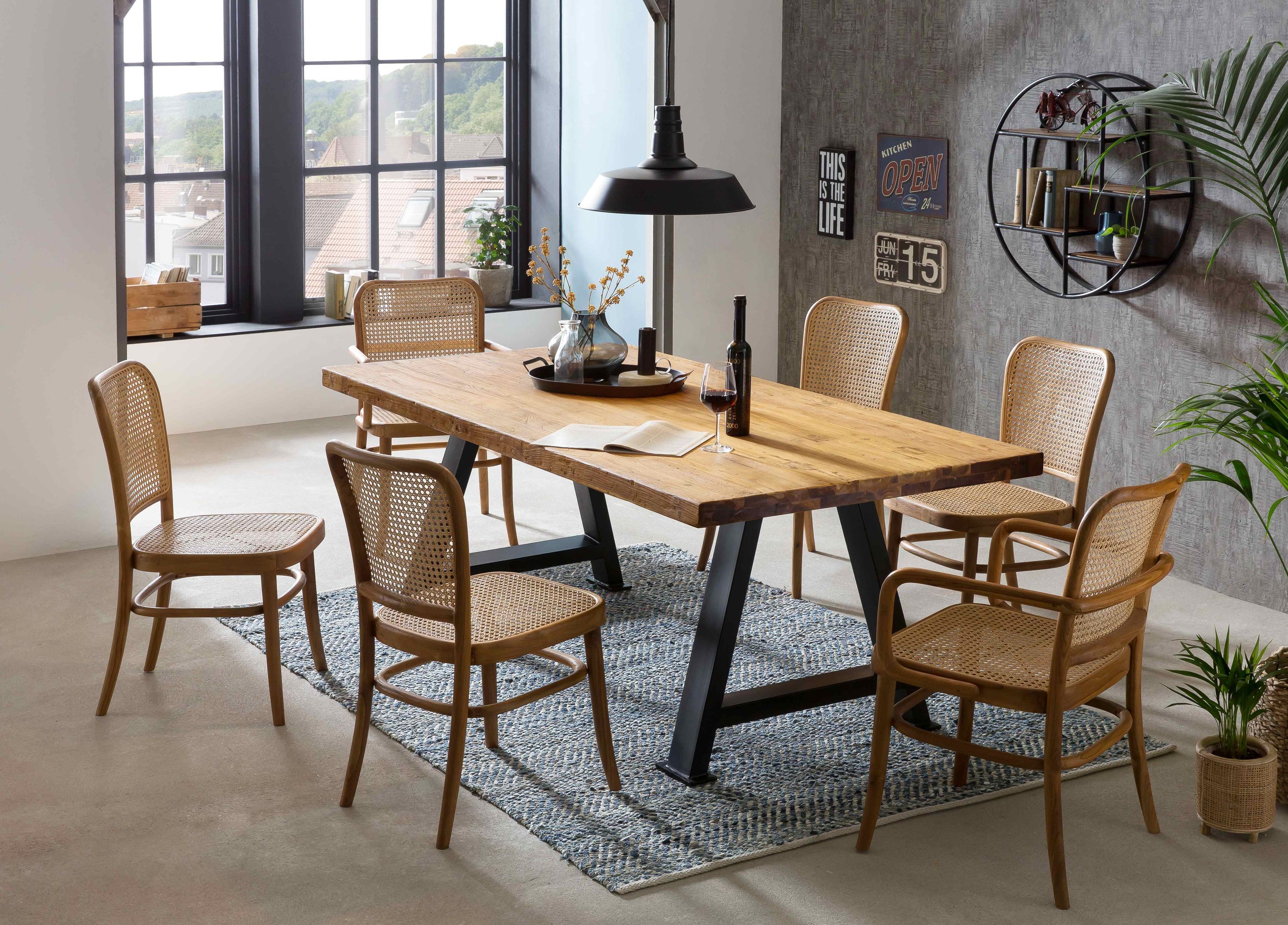 Tisch 200x100 Teak Holztisch Esstisch Küchentisch Wohnzimmertisch Speisetisch