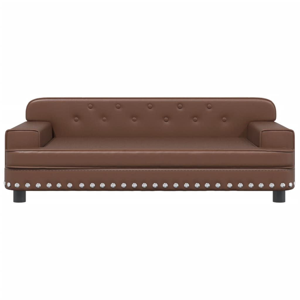 Cama para cães em couro sintético marrom vidaXL, 90x53x30 cm