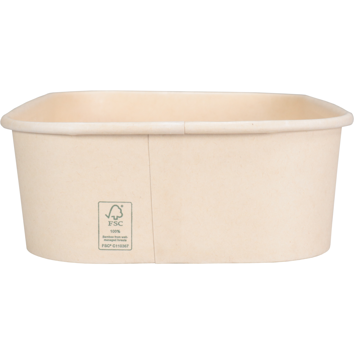 Depa Bak, Bamboepapier + PP, 500ml, maaltijdcontainer, 169x117x41mm, naturel