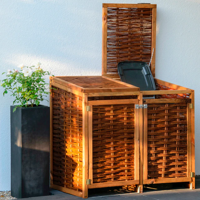 dobar Mülltonnenbox 2x120l, BxTxH: 125x80x115 cm