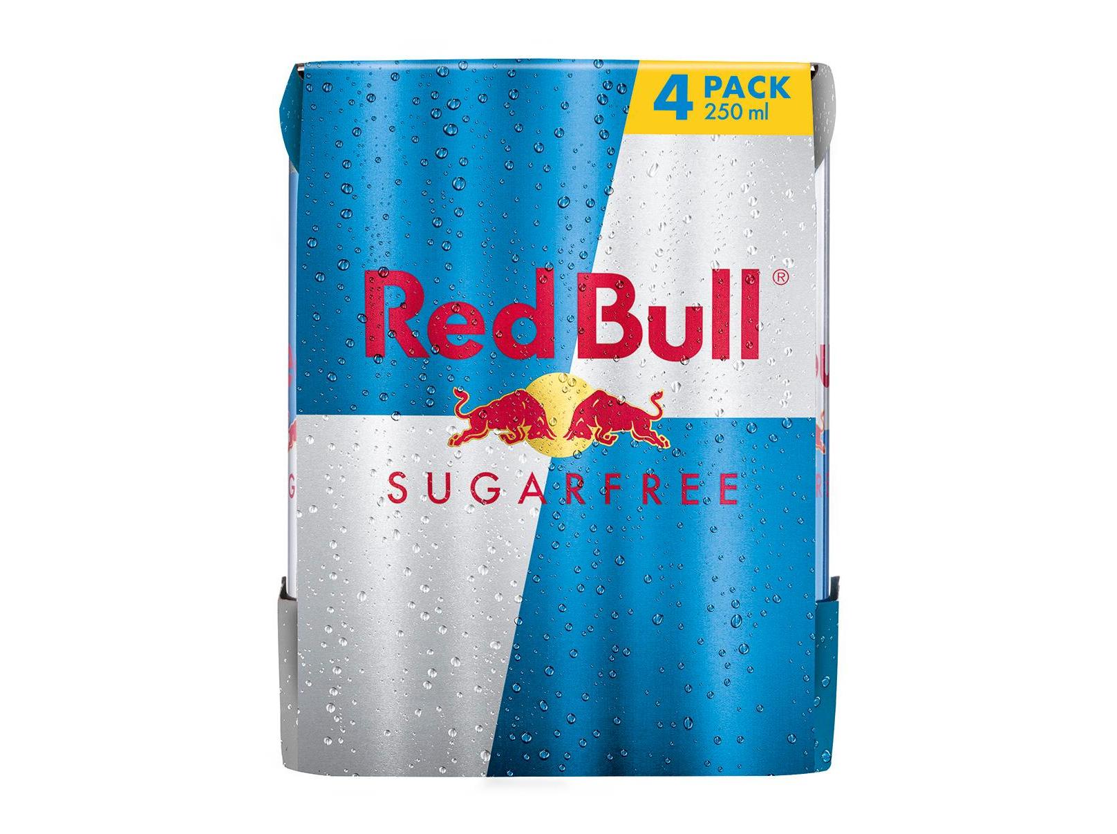 BEBIDA ENERGETICA RED BULL SUGAR FREE LATA 4X0.25L