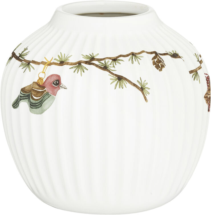 Kähler Hammershøi Christmas Vase H13 hvid m. deko Hvid