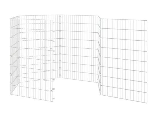 Enclos pour animaux en liberté 6 panneaux 54x80cm fer galvanisé