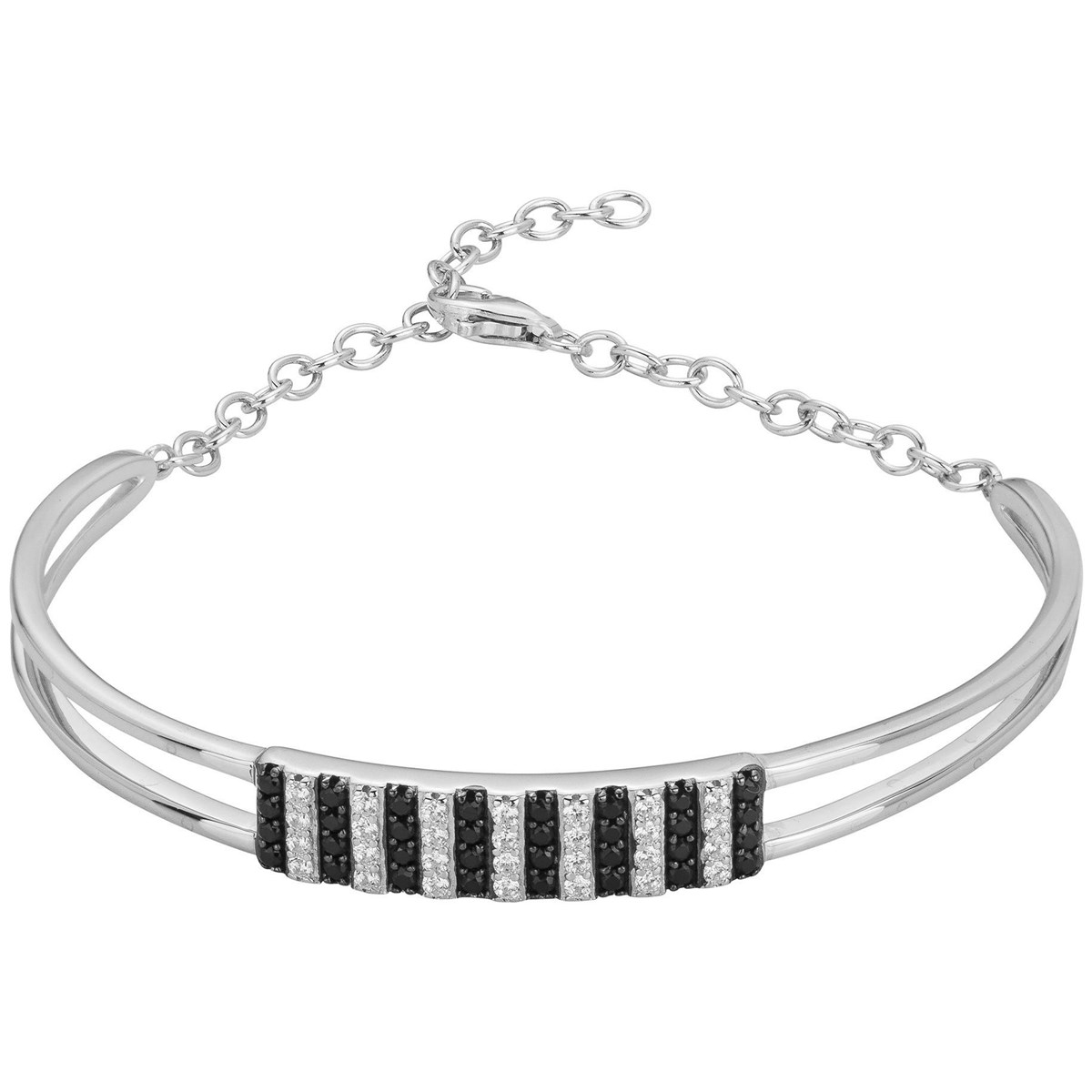 Bracelet en Argent avec oxyde de zirconium noir