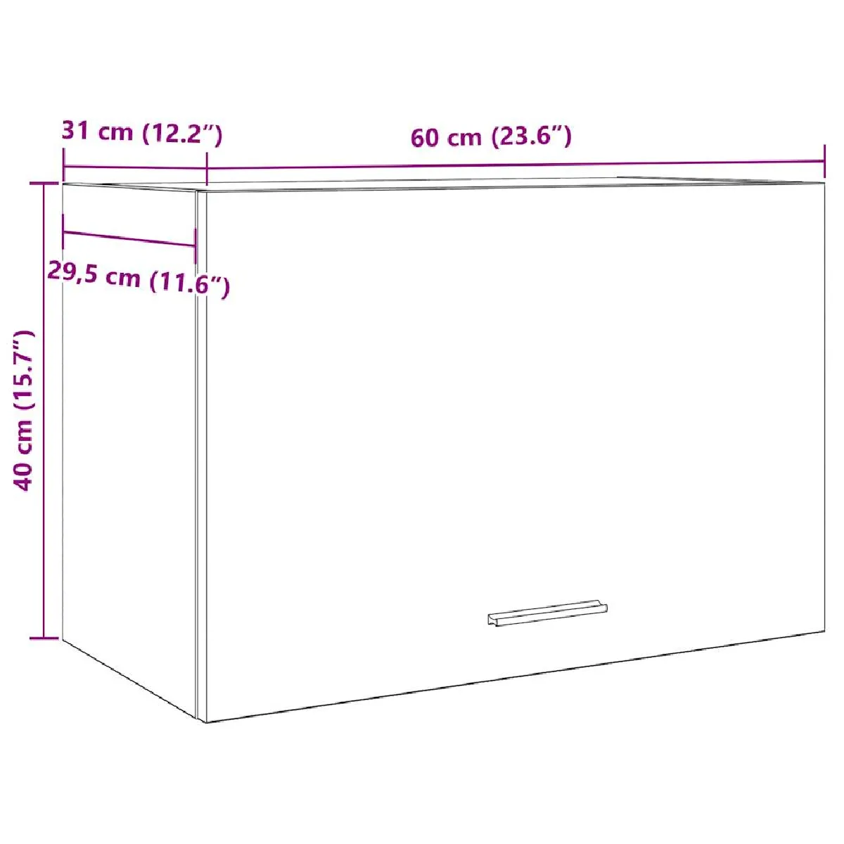 VidaXL Armoire Suspendue - Gris Béton