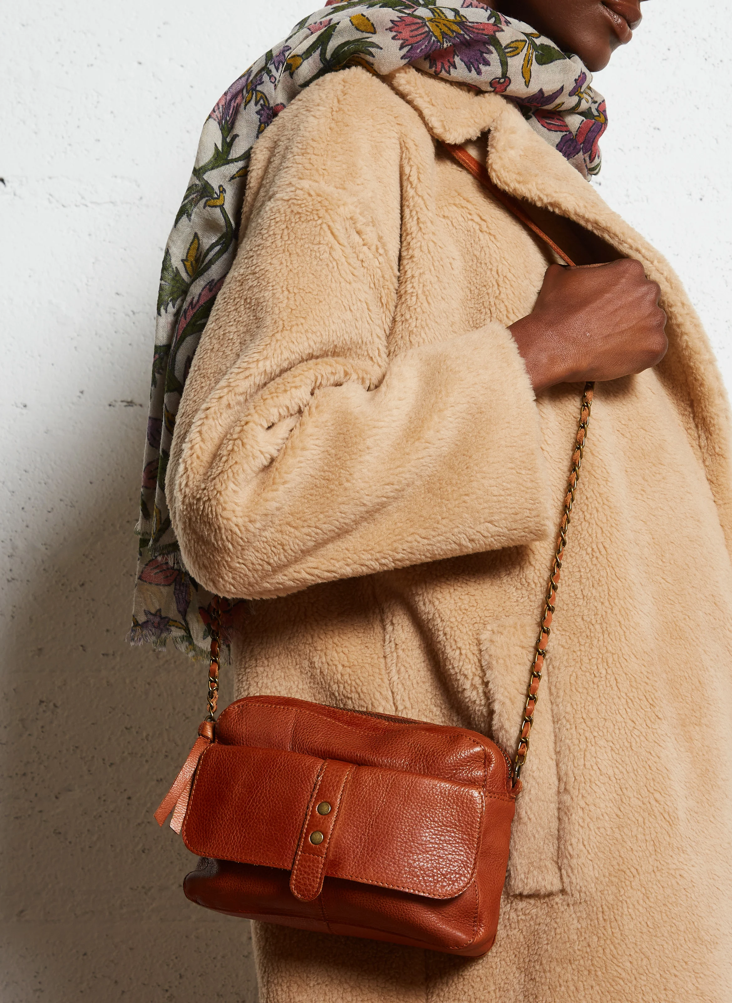 RANNI - Sac bandoulière en cuir| Marron