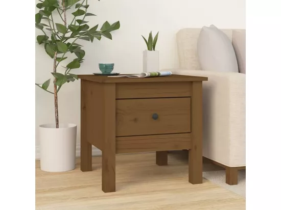 Table d'appoint Marron miel 40x40x39 cm Bois massif de pin