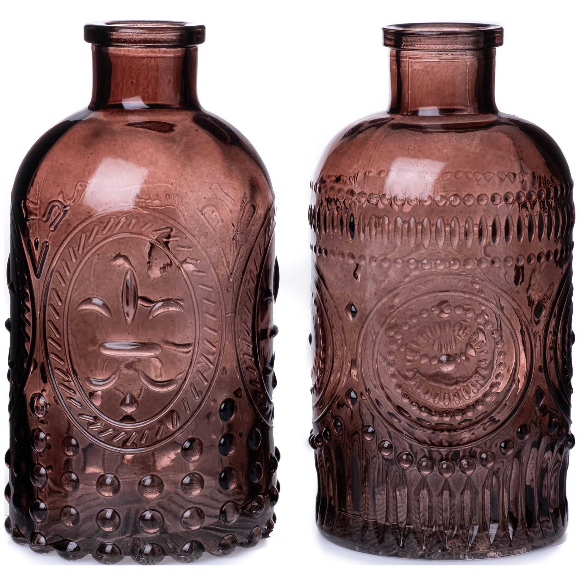 Flaschenvase - braun - Glas - sortiert