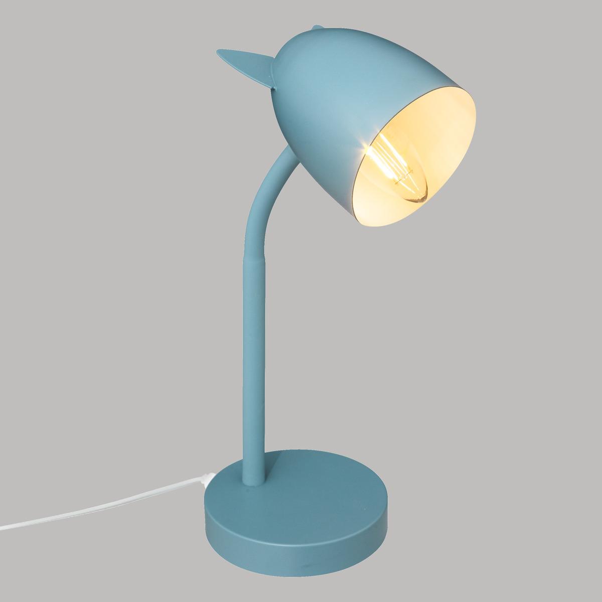 LAMPE METAL OREILLE BLEU H.31CM