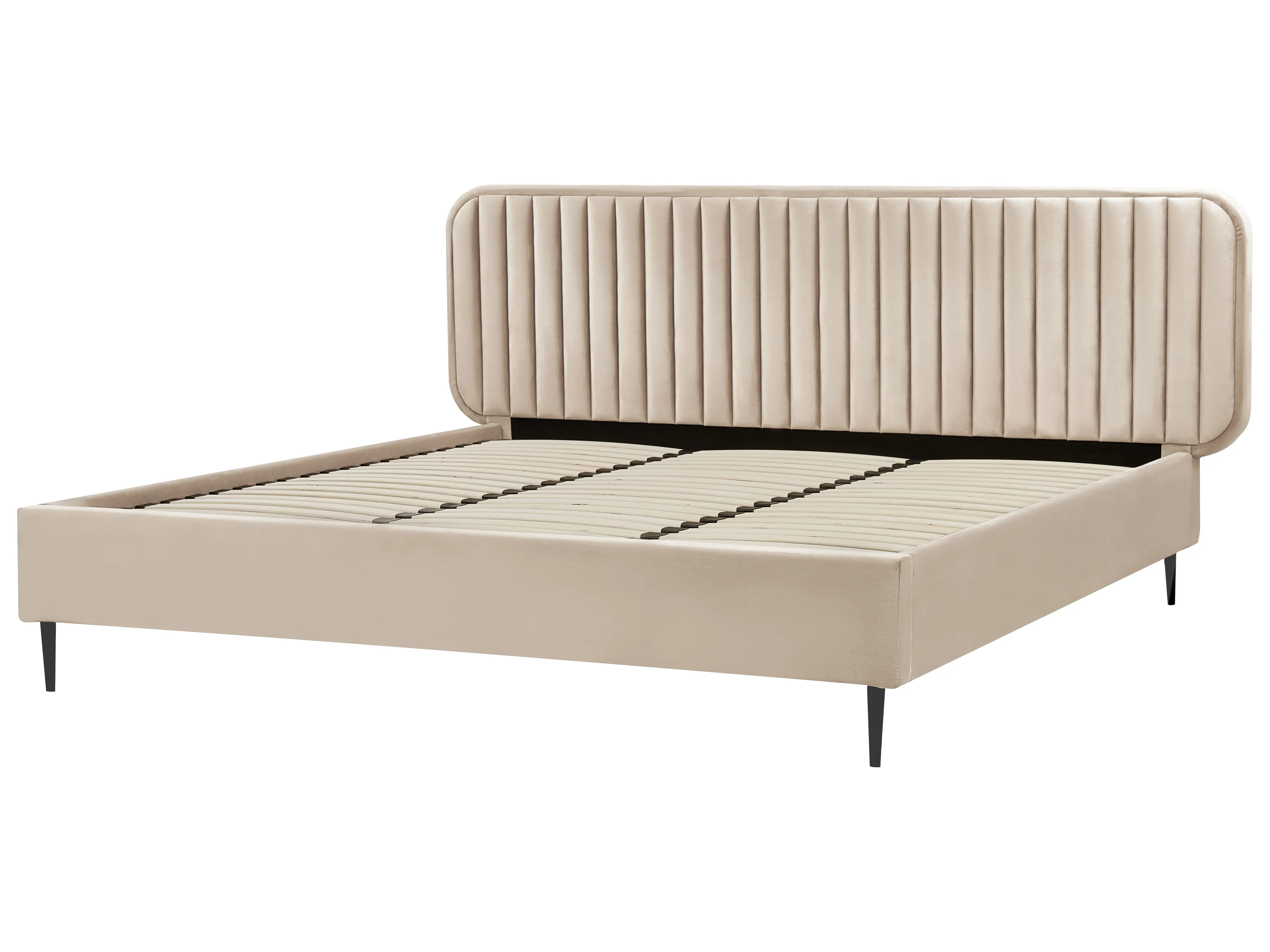 Bed Fluweel BRIN 180 x 200 cm Taupe