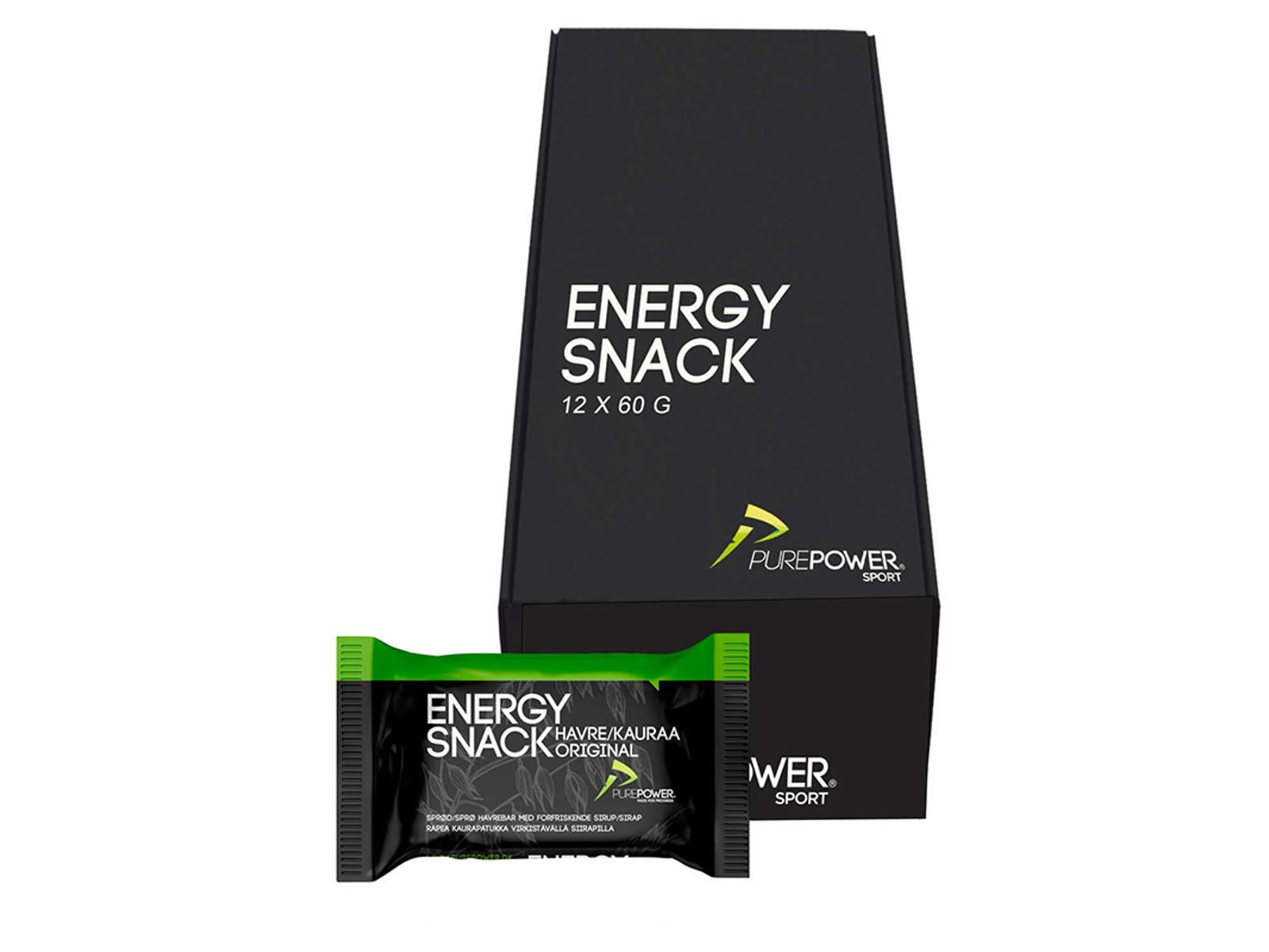PurePower Energy Snack energibar original 60 g. - 12 stk