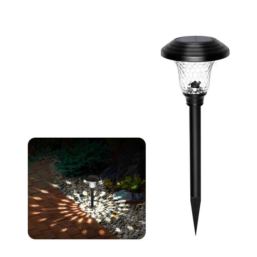 (2er Set) Ø115x440mm Edelstahl LED Solar Lampe Outdoor Gartenleuchte Wegbeleuchtung IP44 - Schwarz / Kaltweiss