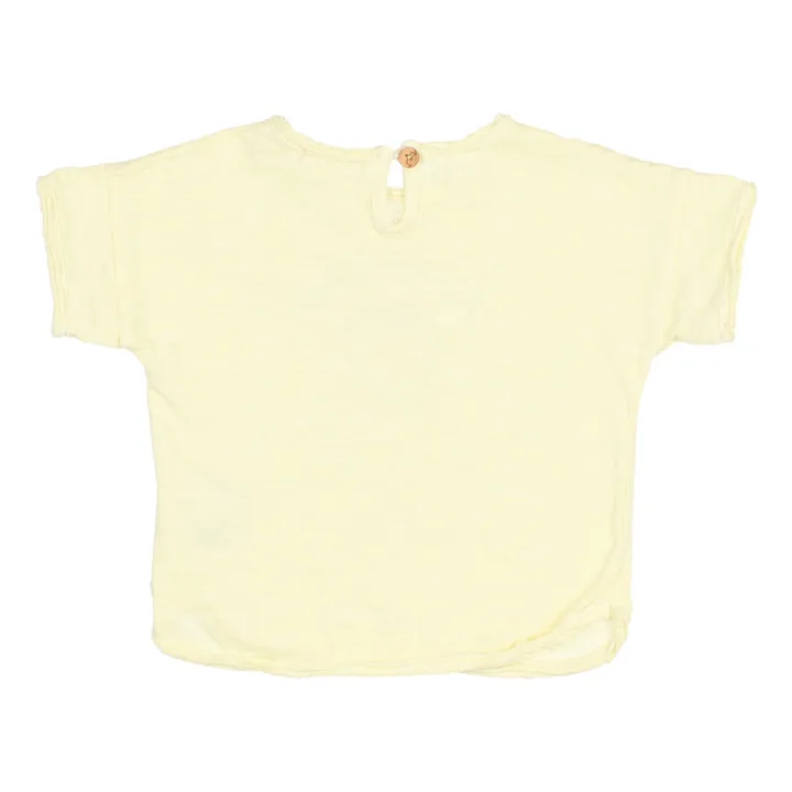 Búho T-Shirt Coton Bio Flamé Fraise Bébé | Jaune pâle