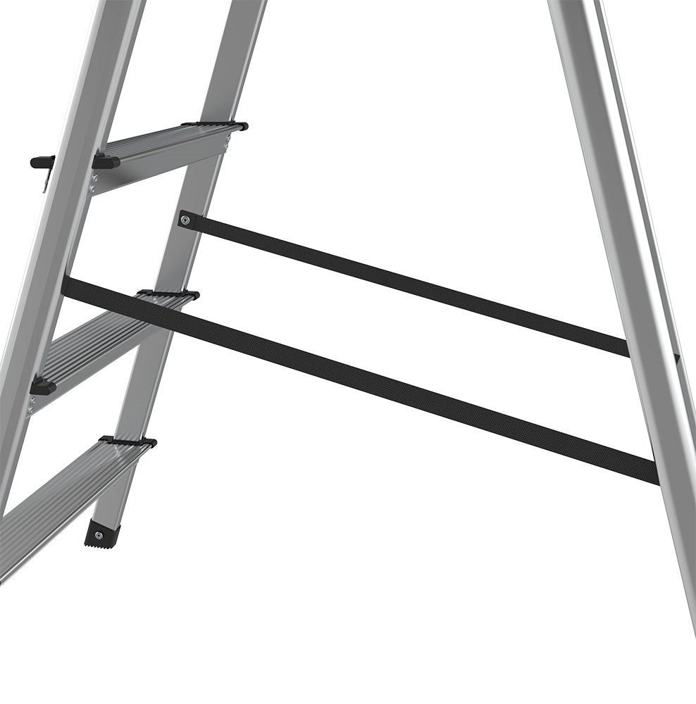 Huishoudladder met 5 treden en gereedschapsbak – opvouwbaar