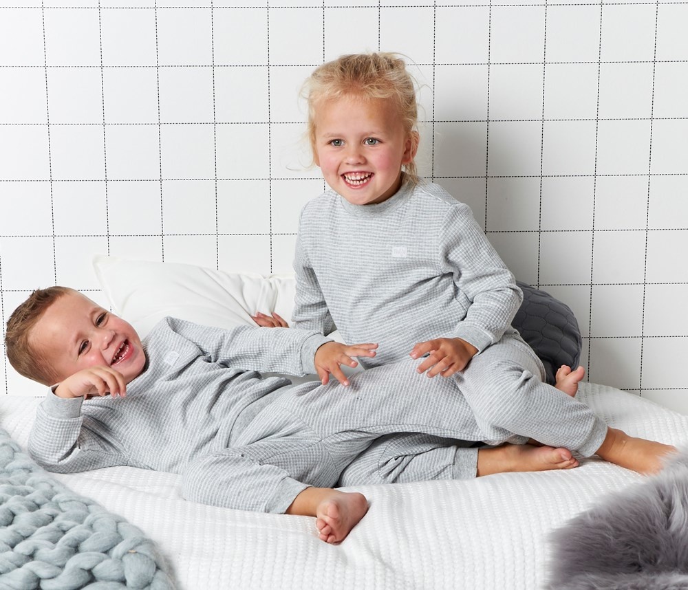 Feetje Feetje pyjama wafel grijs melange