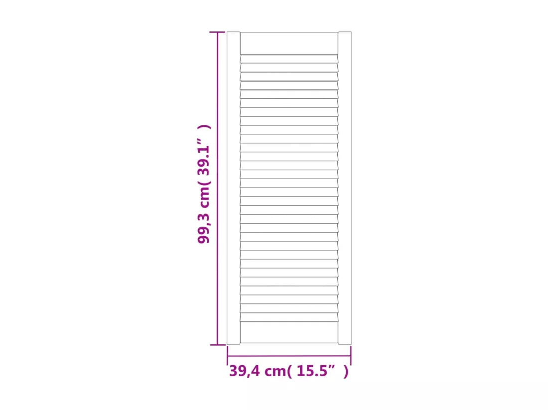 Portes d'armoire à persiennes 4 pcs 99,3x39,4 cm pin massif