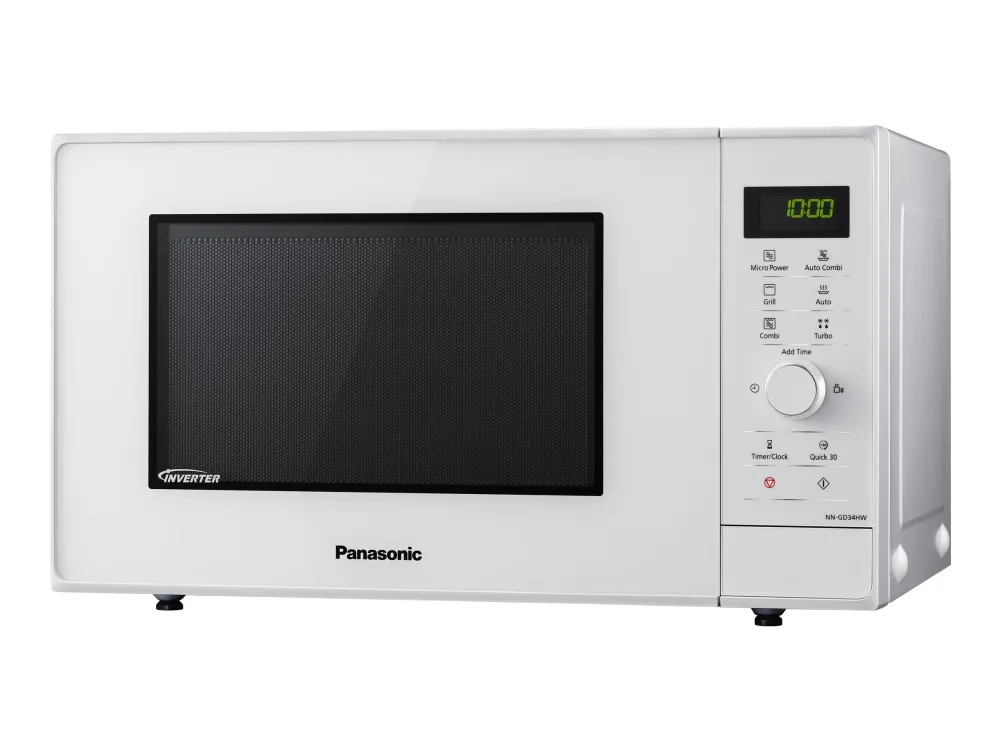 Panasonic NN-GD34HWSUG, Bordplade, Grill mikroovn, 23 L, 1000 W, Knapper, Dreje, Hvid