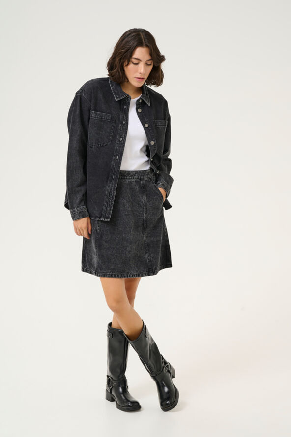 Kaffe KAemma Denim Skirt Medium grey denim