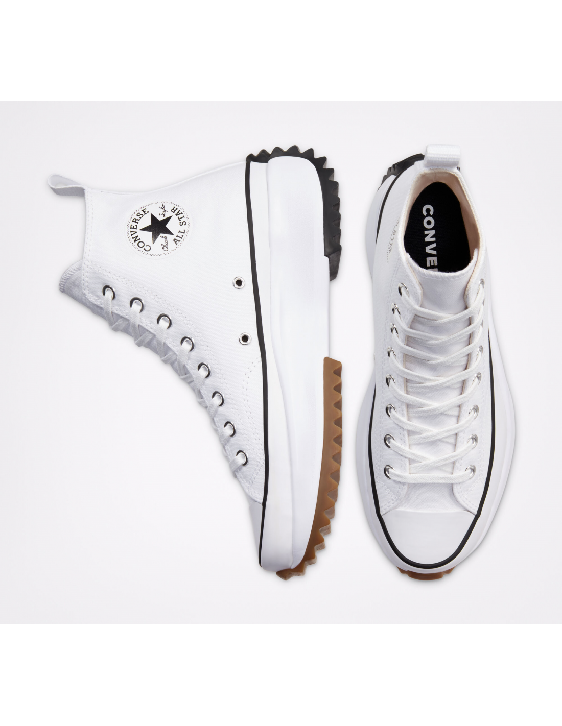 converse sneakers compensées montantes femme run star hike hi blanc