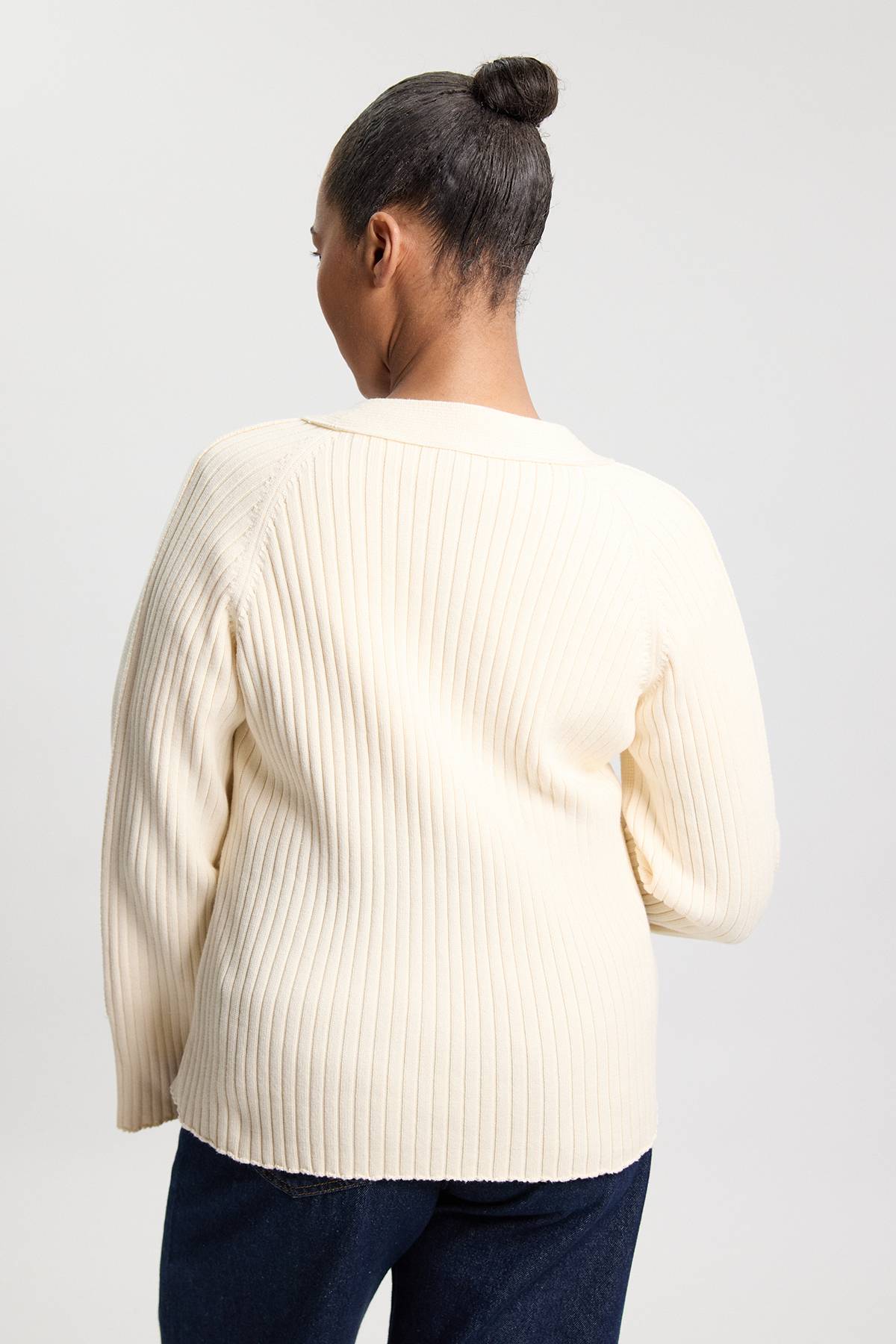KarenMillen Cardigan Grande Taille En Coton Tricoté Avec Boutons